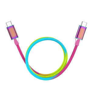 Bộ Sạc Sạc Đồng Bộ Dữ Liệu <span class=keywords><strong>Usb</strong></span> Type C Màu Cầu Vồng Nhiều Màu Tốc Độ Cao Cáp <span class=keywords><strong>USB</strong></span> C Sang C - Product Image 2