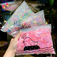 Bellegirl 500Pcs Custom Verpakking Baby Mini Haarband Ties Accessoires Kleurrijke Kids Tpu Elastische Haar Elastiekjes Voor Meisjes
