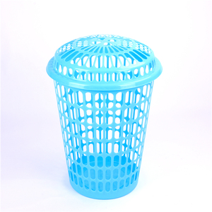 Panier à linge en plastique extra large avec couvercle, forme ronde, pour vêtements sales à la maison, 30/40/50/60L - Product Image 3