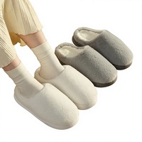 Chaussures douillettes pour femmes automne 2025 – Tige en peluche, doublure en fausse fourrure, chaudes et résistantes à l'usure, semelle extérieure en EVA antidérapante pour la maison