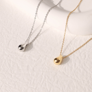 Chris April in Stock 316L <strong>Stainless</strong> <strong>Steel</strong> <strong>Jewelry</strong> New 2025 PVD Gold Plating Retro Mirror Water Drop Pendant Necklace - Product Image 1