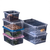 Cage d'élevage de reptiles en gros, terrarium empilable en plastique avec aérations pour araignées, geckos, grenouilles, coléoptères