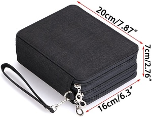 Canvas 72 Slots <strong>Handy</strong> Pencil <strong>Holders</strong> for Watercolor Pencils Ultra-large Capacity Zipper Pencil Case - Product Image 6