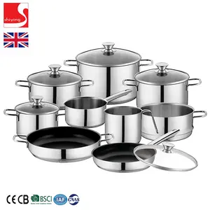 SY-Kitchenware Casseroles en acier inoxydable Poignées en bakélite résistantes à la chaleur Lot de 3 <span class=keywords><strong>Induction</strong></span> 2.5 <span class=keywords><strong>litres</strong></span> Argent - Product Image 4