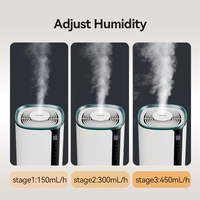 Vente directe d'usine, humidificateur ultrasonique à air frais et chaud à écran tactile de grande capacité 4,5 L, sans fuite, avec veilleuse