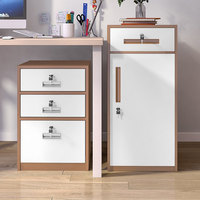Armoire de rangement sous bureau en acier avec roulettes mobiles et serrure, 2 tiroirs – Rangement ignifuge et résistant à l'humidité, design moderne, fabriqué au Henan
