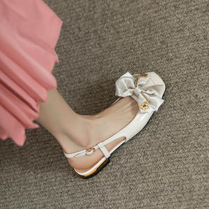 कारखाने प्रत्यक्ष थोक वर्ग सिर धनुष सैंडल लो हील्स फ्लैट जूते महिलाएं - Product Image 3