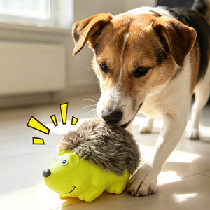 Hedgehog shape Dog Toys Washable <b>Plush</b> Training Latex Chew Toys with Funny Squeaky - Product Image 3