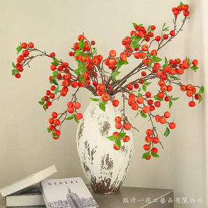 Arreglo Floral Artificial Yihua, Jarrón con 13 Manzanas Pequeñas, Flor de Seda, Decoración para el Hogar, Estilo Moderno y Simple - Product Image 3