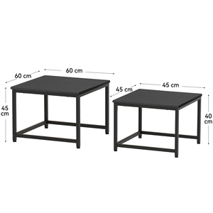 Ensemble de table basse 2 en 1, plateau en bois, cadre en métal, moderne, écologique, fait à la main, matériau durable, structure robuste, réglable - Product Image 4