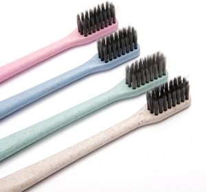 Brosse à dents en paille de blé à poils doux pour adultes, brosse à dents biodégradable pour usage domestique - Product Image 1