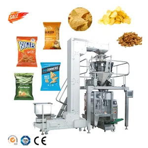 Automatic multi head weighing 10/14/16 heads price nitrogen filling packing machine for french fries plantain potato chips