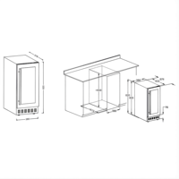 Refrigerador de Vino Vertical Delgado con Puerta Reversible, Luz LED sin Rayos UV, Enfriador de Vino Integrado para el Hogar