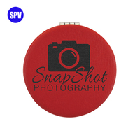 Miroir de poche compact rond multicolore personnalisé avec logo, gravure laser CO2 et service d'impression – Vente en gros