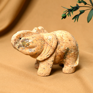 Sculptures d'animaux en cristal en gros, sculptures d'éléphants en pierres précieuses pour la décoration - Product Image 5