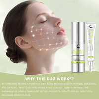 Coffrets de Soins Visage Anti-rides au Rétinol et Peptides à Marque Blanche : Sérum Facial et Crème Contour des Yeux