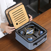Service à thé chinois/japonais en gros, service à thé Gongfu/service à thé en porcelaine, plateau à thé et filtre inclus, adapté au pique-nique et au voyage