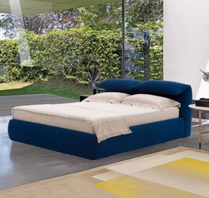 <span class=keywords><strong>Lit</strong></span> souple pleine grandeur en contreplaqué avec cadre en bois de hêtre et revêtement en polaire Teddy, design minimaliste - Product Image 3