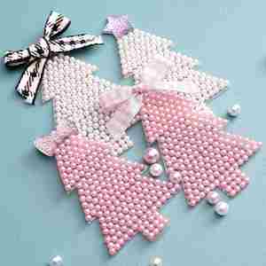 DIY Accessories Self <b>Sticker</b> Pearl Hotfix Rhinestones Christmas Tree Bow Patches for Garment Bag Phone case Decoration - Product Image 2