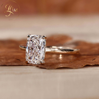 Bague de fiançailles solitaire en diamant de laboratoire allongé sur mesure, certifiée IGI, en or 18 carats, bijoux en diamant de laboratoire