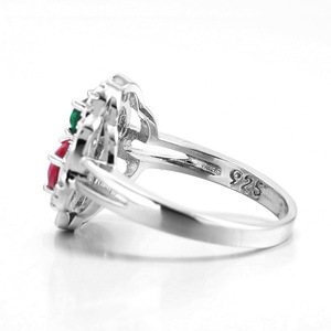 Anello Floreale Colorato per Donne, Accessorio Creativo in Tono Argento per Feste, Regalo di Moda - Product Image 6