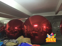 Boule de miroir gonflable annonçant le décor de magasin de détail d'impression numérique de ballon géant de 5m pour des décorations d'événement