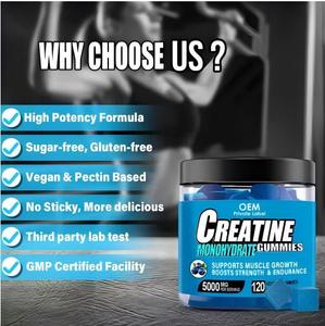 สินค้าดรอปชิปปิ้ง อาหารเสริมก่อนออกกำลังกาย ครีเอทีนโมโนไฮเดรต ครีเอทีนโมโนไฮเดรตแบบกัมมี่เพิ่มพลังงาน สำหรับการเจริญเติบโตของกล้ามเนื้อ - Product Image 5