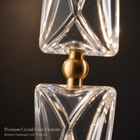 Paravent décoratif en verre avec cadre métallique doré et rideau de perles de cristal de luxe pour hall d'hôtel, entrée de villa