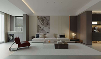 Service de design d'intérieur complet pour villa moderne sur mesure, conception de décoration intérieure résidentielle avec rendu 3D