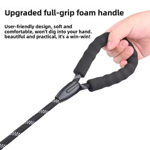 Nouvelle laisse pour chien de 1,5 m à dégagement rapide, confortable, réfléchissante, multicolore, avec poignée en mousse à prise intégrale et corde en nylon, pour chiens de taille moyenne à grande. - Product Image 2