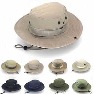 Sombrero de pescador tipo Boonie con logotipo bordado 3D personalizado, al por mayor, de ala ancha, para escalada, pesca, actividades al aire libre, con cordón, informal, para esquí y fiestas. - Product Image 1