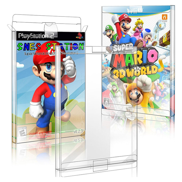 Clear PET Protective Box Case Display Sleeve Protector for PS2 GameCube Xbox Wii Games Cartridge Box Case Cover