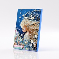Kits de peinture diamantée élégants 50x40cm Portrait de dame, modernes, peints à la main, cadre 3D inclus, toile décorative murale, marque Star, modèle ACPQ