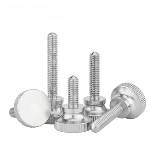 304 acier inoxydable pouce rideau mur verre vis <span class=keywords><strong>de</strong></span> verrouillage GB834 M2 M3 M4 M5 M6 moleté étape haute tête main serrer ajuster vis - Product Image 1
