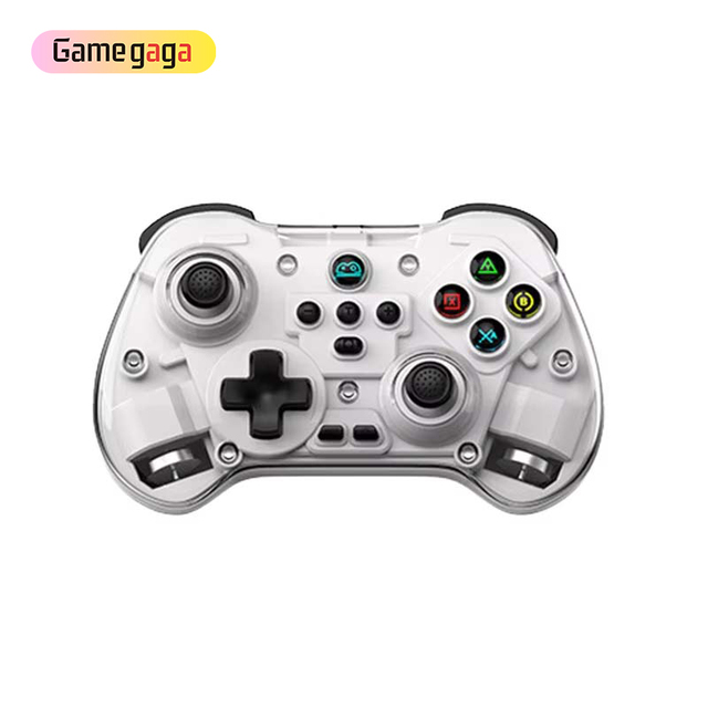 Yo Z01X Transparent ABS Game Controller with 600mAh Battery Wireless BT for Phone PC Switch Gaming on IOS & Android