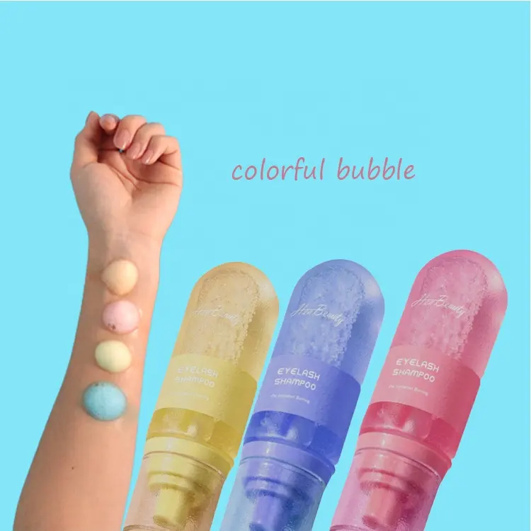 New Arrival Colorful Bubble Eye Washing Eyelash Extension Shampoo Mild Lash Concentrate Cleanser Vegan Lash Foam Shampoo