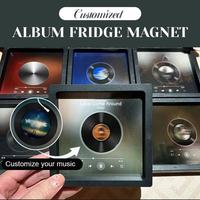 工厂定制亚克力MP3播放器冰箱贴10x10x1cm磁性播放音乐磁铁个性化新年MP3播放器