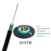 Modo único G652D/G657A Fibra óptica GYXTW Cable blindado 100m-1000m Cable de comunicación al aire libre