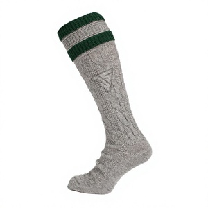 High Quality Bavarian Solid Casual <b>Men's</b> <b>Wool</b>/Acrylic <b>Socks</b> Anti-Slip Bottom Log Gray&Green Minimum Order 10 Pairs - Product Image 1