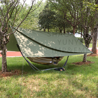 Portable armée vert haute qualité 210T Nylon Camping hamac avec moustiquaire jardin extérieur avec auvent étanche