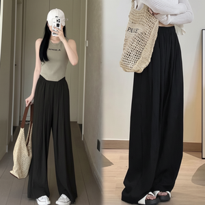 Pantalones anchos con bandas de enfriamiento de verano para mujer Cyan Ice Pantalones cómodos y elegantes - Product Image 1