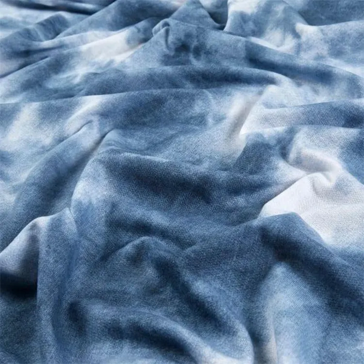Hot selling lightweight Tie Dye 100% viscose challis rayon polyester fabric denim