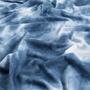 Venda quente leve Tie Dye 100% viscose challis rayon poliéster tecido denim