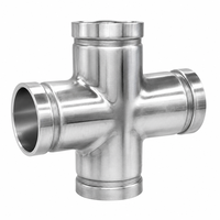 Raccord croisé à quatre voies rainuré en acier inoxydable 304 316L DN80 DN100 pour système d'incendie