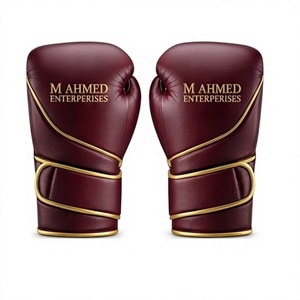 Guantes de Artes Marciales de Cuero Genuino con Cierre Seguro y Cordones para Práctica de Boxeo - Product Image 1