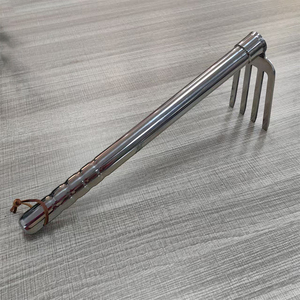 Four Tines Stainless Steel Junqiao Brand Gardening <strong>Fork</strong> Hoe &amp; <strong>Spade</strong> with 3-Year Warranty for Planting Flowers <strong>and</strong> Loosening Soil - Product Image 1