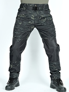Pantalon de survêtement tactique pour homme, design multi-poches, tissu imperméable et respirant en coton et élasthanne, décontracté, course à pied, entraînement, randonnée - Product Image 4