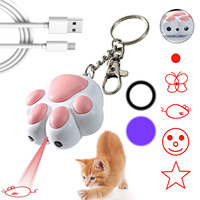 Jouet pour chat écologique, mignon, stylo laser, porte-clés infrarouge, lumière laser, rechargeable par USB, trois-en-un