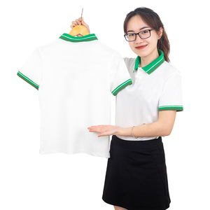 Short Sleeve <b>White</b> Polo <b>Shirt</b> with <b>Green</b> <b>Striped</b> Details Modern Fit Comfortable Cotton Blend for Everyday or Work Use - Product Image 6