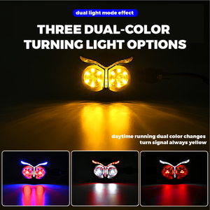 12V Ip68 20W Zdm2 Owl Double Color Amber Yellow Red White Flowing Led <strong>Turn</strong> <strong>Signal</strong> Indicators Light for Motorcycle Brake Bulb - Product Image 4